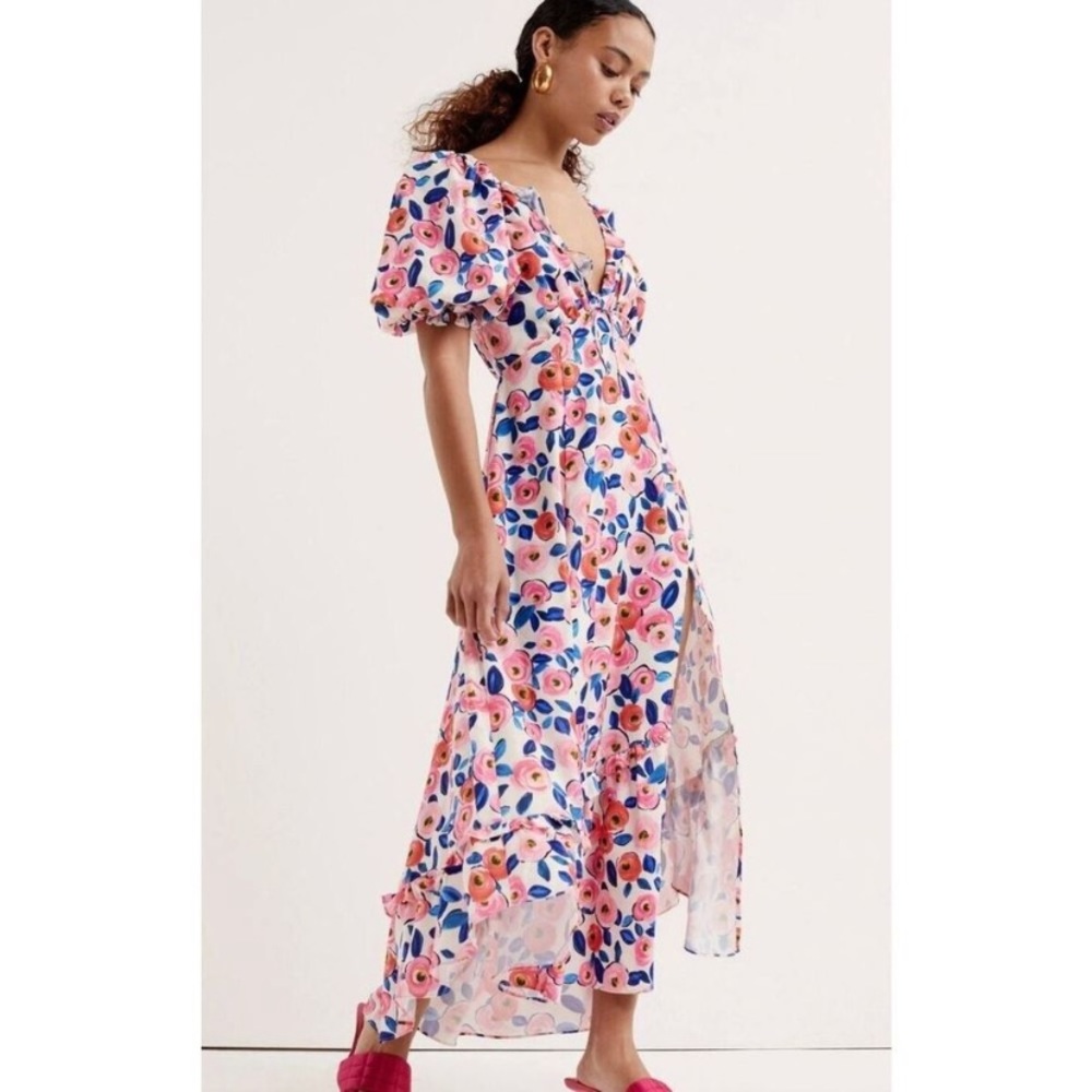 New Free People For Love & Lemons Gianna Midi Dress Size S